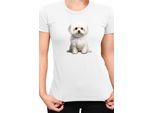 Maglietta Da Donna Dogs Breeds Maltese Dog Breed 006, Lady Xl , Blanc