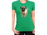 Maglietta Da Donna Dogs Breeds Pug Dog Breed 007, Lady 2XL , Vert