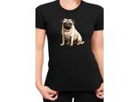 Maglietta Da Donna Dogs Breeds Pug Dog Breed 008, Lady Xl , Noir