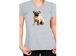 Maglietta Da Donna Dogs Breeds Pug Dog Breed 008, Lady 2XL , Gris