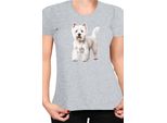 Maglietta Da Donna Dogs Breeds West Highland White Terrier Dog Breed 005, Lady 2XL , Gris