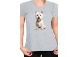 Maglietta Da Donna Dogs Breeds West Highland White Terrier Dog Breed 006, Lady S , Gris