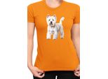 Maglietta Da Donna Dogs Breeds West Highland White Terrier Dog Breed 005, Lady L , Orange