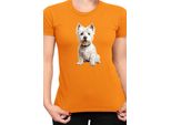 Maglietta Da Donna Dogs Breeds West Highland White Terrier Dog Breed 006, Lady Xl , Orange