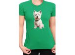 Maglietta Da Donna Dogs Breeds West Highland White Terrier Dog Breed 006, Lady Xs , Vert