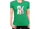 Maglietta Da Donna Dogs Breeds West Highland White Terrier Dog Breed 005, Lady Xs , Vert