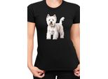 Maglietta Da Donna Dogs Breeds West Highland White Terrier Dog Breed 005, Lady M , Noir