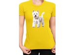 Maglietta Da Donna Dogs Breeds West Highland White Terrier Dog Breed 005, Lady L , Jaune