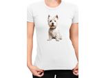 Maglietta Da Donna Dogs Breeds West Highland White Terrier Dog Breed 006, Lady S , Blanc