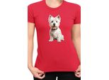 Maglietta Da Donna Dogs Breeds West Highland White Terrier Dog Breed 006, Lady L , Rouge