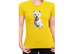 Maglietta Da Donna Dogs Breeds West Highland White Terrier Dog Breed 006, Lady L , Jaune