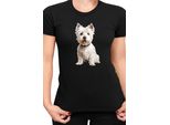 Maglietta Da Donna Dogs Breeds West Highland White Terrier Dog Breed 006, Lady 2XL , Noir