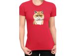Maglietta Da Donna Funny Cats Breeds Exotic Shorthair Cat, Lady 2XL , Rouge