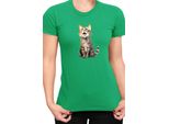Maglietta Da Donna Funny Cats Breeds Domestic Shorthair Cat, Lady L , Vert
