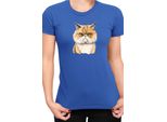 Maglietta Da Donna Funny Cats Breeds Exotic Shorthair Cat, Lady Xs , Bleu