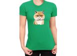 Maglietta Da Donna Funny Cats Breeds Exotic Shorthair Cat, Lady L , Vert
