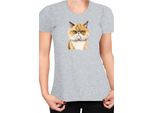 Maglietta Da Donna Funny Cats Breeds Exotic Shorthair Cat, Lady L , Gris