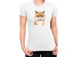 Maglietta Da Donna Funny Cats Breeds Exotic Shorthair Cat, Lady 2XL , Blanc