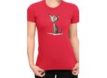 Maglietta Da Donna Funny Cats Breeds Oriental Shorthair Cat, Lady S , Rouge