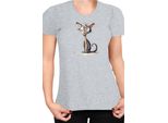 Maglietta Da Donna Funny Cats Breeds Oriental Shorthair Cat, Lady 2XL , Gris