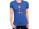 Maglietta Da Donna Funny Cats Breeds Oriental Shorthair Cat, Lady 2XL , Bleu