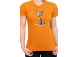 Maglietta Da Donna Funny Cats Breeds Oriental Shorthair Cat, Lady 2XL , Orange
