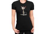 Maglietta Da Donna Funny Cats Breeds Oriental Shorthair Cat, Lady Xl , Noir