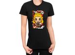 Maglietta Da Donna Demon Anime Slayer Kimetsu No Yaiba Chibi Kyojuro Rengoku, Lady Xs , Noir