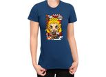 Maglietta Da Donna Demon Anime Slayer Kimetsu No Yaiba Chibi Kyojuro Rengoku, Lady M , Bleu Foncé