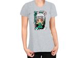 Maglietta Da Donna Demon Anime Slayer Kimetsu No Yaiba Chibi Tengen Uzui, Lady 2XL , Gris