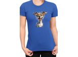 Maglietta Da Donna Funny Dogs Breeds Chihuahua Dog Breed, Lady M , Bleu