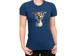 Maglietta Da Donna Funny Dogs Breeds Chihuahua Dog Breed, Lady M , Bleu Foncé