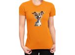 Maglietta Da Donna Funny Dogs Breeds Chihuahua Dog Breed, Lady M , Orange