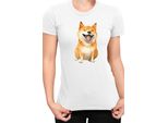 Maglietta Da Donna Funny Dogs Breeds Shiba Inu Dog Breed, Lady Xs , Blanc