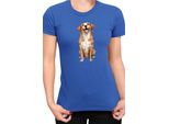 Maglietta Da Donna Funny Dogs Breeds Novia Scotia Duck Tolling Retriever Dog Breed, Lady 2XL , Bleu