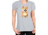 Maglietta Da Donna Funny Dogs Breeds Shiba Inu Dog Breed, Lady S , Gris