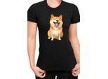 Maglietta Da Donna Funny Dogs Breeds Shiba Inu Dog Breed, Lady S , Noir