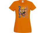 Maglietta Da Donna Naruto Kurama Var-049 Kurama Demon Fox, Lady 2XL , Orange