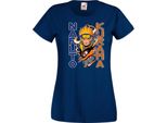 Maglietta Da Donna Naruto Kurama Var-049 Kurama Demon Fox, Lady Xs , Bleu Foncé