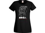 Maglietta Da Donna Attack Anime On Titan Poster Var-042 Attack Anime On Titan Poster, Lady 2XL , Noir