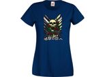 Maglietta Da Donna Anime Manga Attack Anime On Titan 02 Beast Attack, Lady M , Bleu Foncé