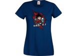Maglietta Da Donna Anime Manga Dragon Anime Manga Ball Z Goku Chibi Goku Chibi, Lady Xl , Bleu Foncé