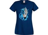 Maglietta Da Donna Anime Manga Dragon Anime Manga Ball Z Goku Super Saiyan 01 Saiyan, Lady 2XL , Bleu Foncé