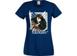 Maglietta Da Donna Manga Anime Attack Anime On Titan Levi Ackerman 01 Levi Titan Attack, Lady 2XL , Bleu Foncé