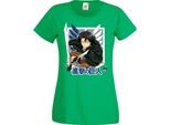 Maglietta Da Donna Manga Anime Attack Anime On Titan Levi Ackerman 01 Levi Titan Attack, Lady 2XL , Vert