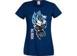 Maglietta Da Donna Manga Anime Dragon Anime Manga Ball Z Vegeta Vegeta, Lady L , Bleu Foncé