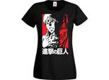 Maglietta Da Donna Manga Anime Attack Anime On Titan Eren Jeager 02 Attack On Eren, Lady S , Noir