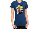 Maglietta Da Donna Naruto Naruto & Kurama, Lady M , Bleu Foncé
