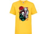 Maglietta Per Bambini Japan Animation Manga Anime Comics Demon Anime Slayer Tanjiro Nezuko Kamado 002 Var-023 Brother Slayer Sister Demon, 5-6 Jahr - 116 , Jaune