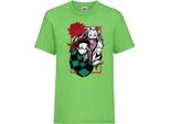 Maglietta Per Bambini Japan Animation Manga Anime Comics Demon Anime Slayer Tanjiro Nezuko Kamado 002 Var-023 Brother Slayer Sister Demon, 5-6 Jahr - 116 , Lime